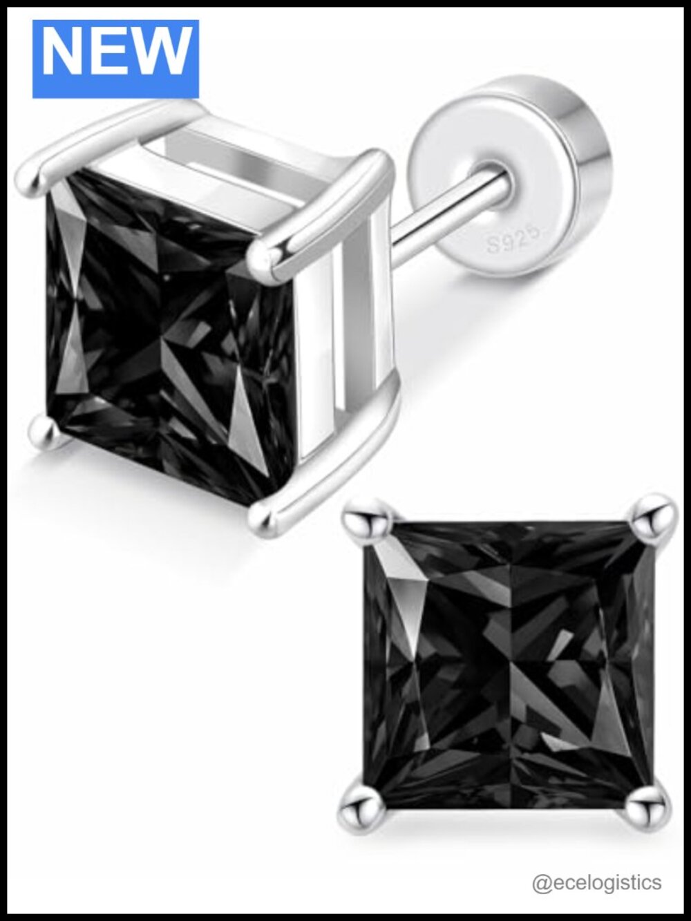 Flat Back Stud Earrings 925 Silver Poke-Free Sleep